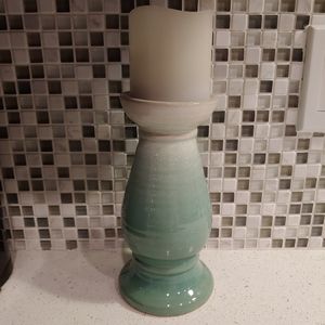Beautiful Ceramic Candleholder in Seafoam Green